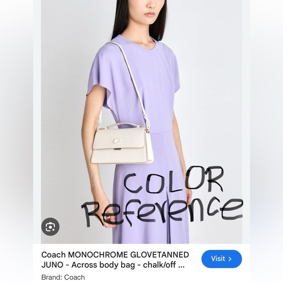 *SET OF 2* NEW Coach Long Shoulder Strap + Crossbody Leather Strap (Chalk White) - Picture 4 of 7